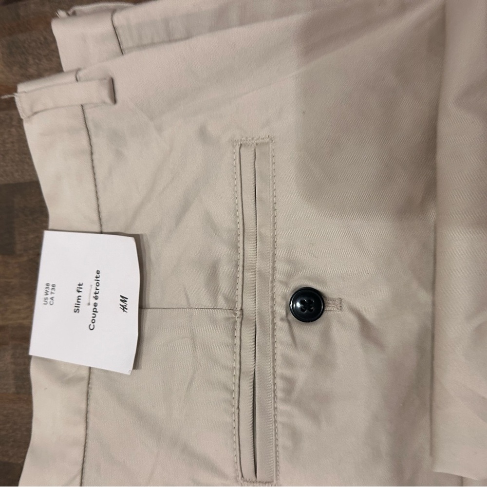 H&M Men's Slim Fit Pants - Beige